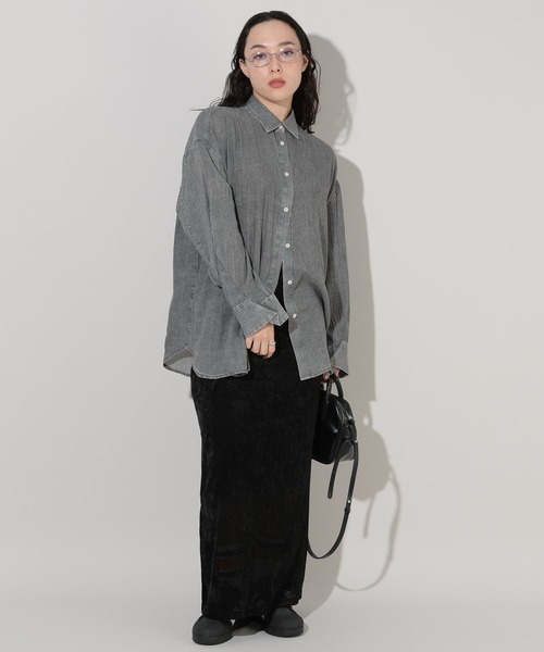 「GEORGE'S」 長袖シャツ FREE ブルー レディース_画像6