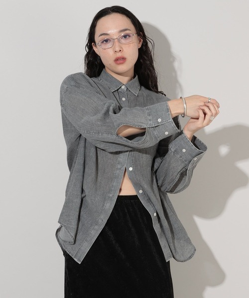 「GEORGE'S」 長袖シャツ FREE ブルー レディース_画像8