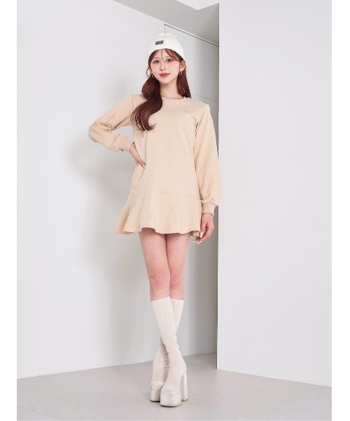 「Darich」 長袖ワンピース - ベージュ レディースの画像