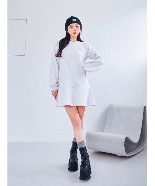 「Darich」 長袖ワンピース - ベージュ レディースの画像