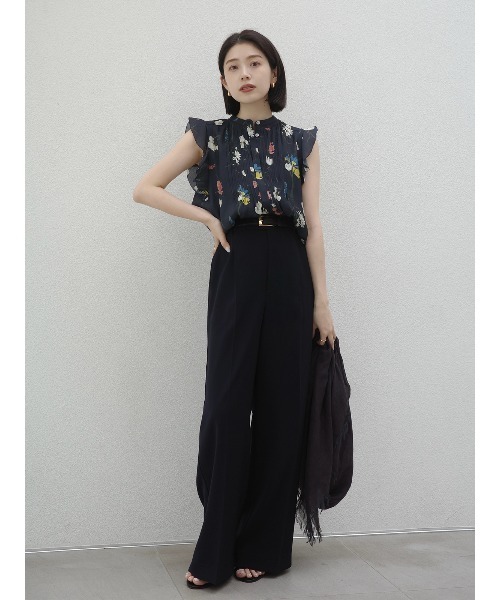 パンツ 「XSサイズあり」ダブルサテンストレートパンツ レディースの画像