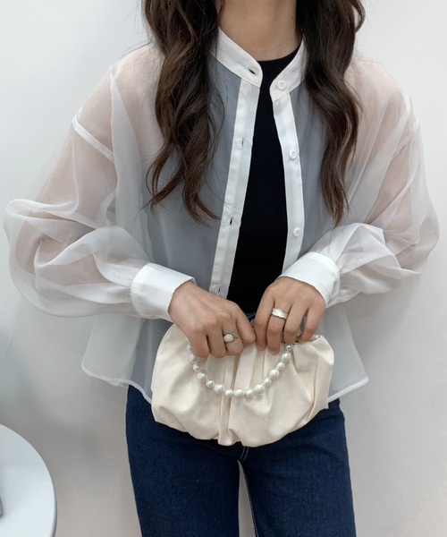 「ABITOKYO」 長袖ブラウス M グレー レディース_画像2