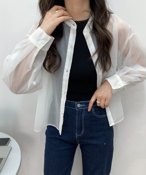 「ABITOKYO」 長袖ブラウス M グレー レディース_画像5