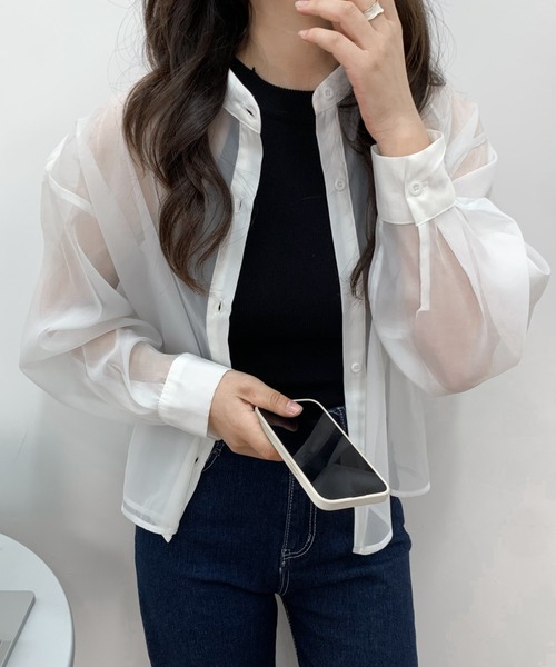 「ABITOKYO」 長袖ブラウス M グレー レディース_画像6