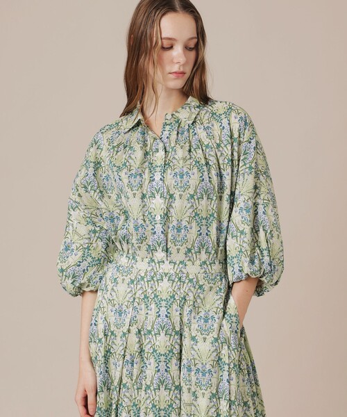 マッキントッシュロンドン 38 ブラウス 緑 総柄 MACKINTOSH 美品 MACKINTOSH LONDON（マッキントッシュ ロンドン） ブラウス シャツ