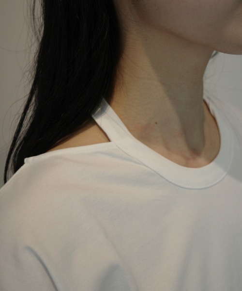 CLANE（クラネ） tシャツ 半袖 CLANE W FACE NOTCHED RIB OVER TOPS