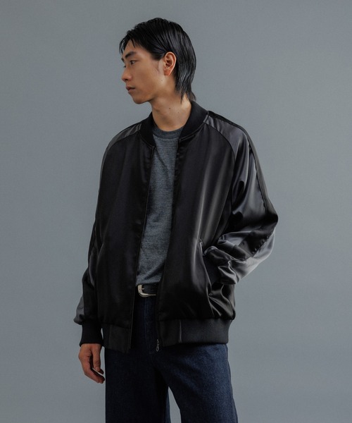【ADAM ET ROPE 】スカジャン ADAM ET ROPE'（アダムエロペ） スカジャン M ブラック メンズ