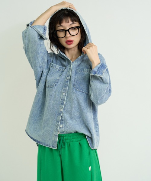 「A.D.C.L.」 長袖シャツ M ブルー レディース_画像5