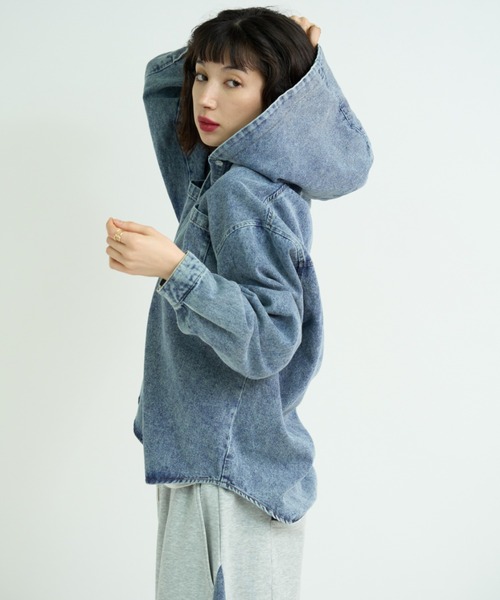 「A.D.C.L.」 長袖シャツ M ブルー レディース_画像8