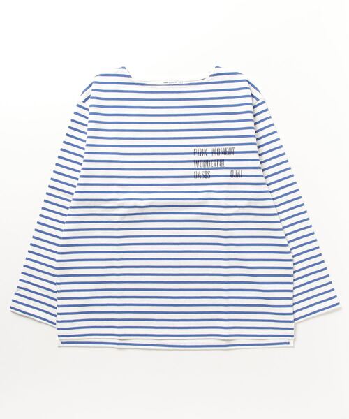 「AMERICAN RAG CIE」 長袖Tシャツ M ホワイト×ブルー メンズ_画像2