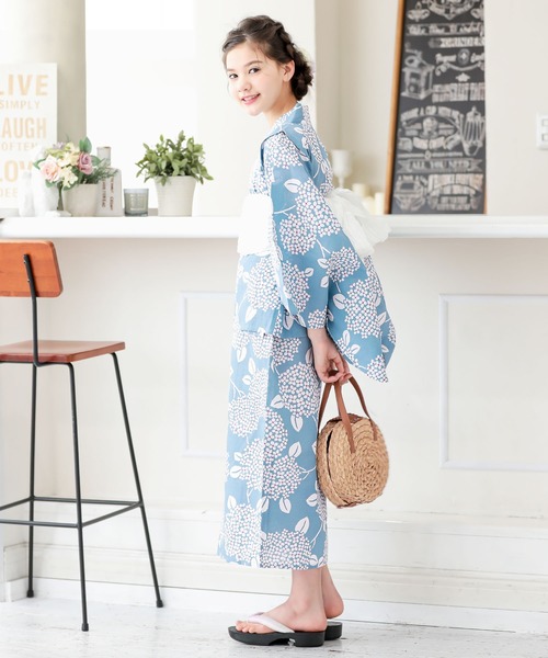 3445未使用に近い美品　単衣　綿　カジュアル　子供っぽくない浴衣としても素敵 着付け不要でラクラク！ワンピにもなる2way浴衣「すみっコぐらし