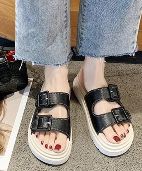 STYLEBLOCK サンダル ダブルベルト厚底スポーツサンダル
