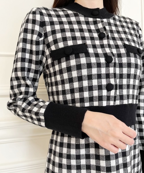 MIIA（ミーア） ワンピース チェックニットワンピース : ZOZOTOWN