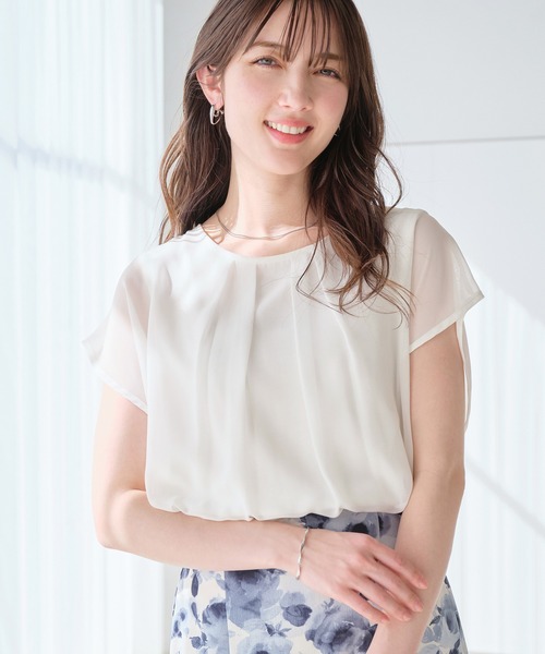 alotta（アロッタ） uvカット ブラウス シャツ インナー付シフォン 