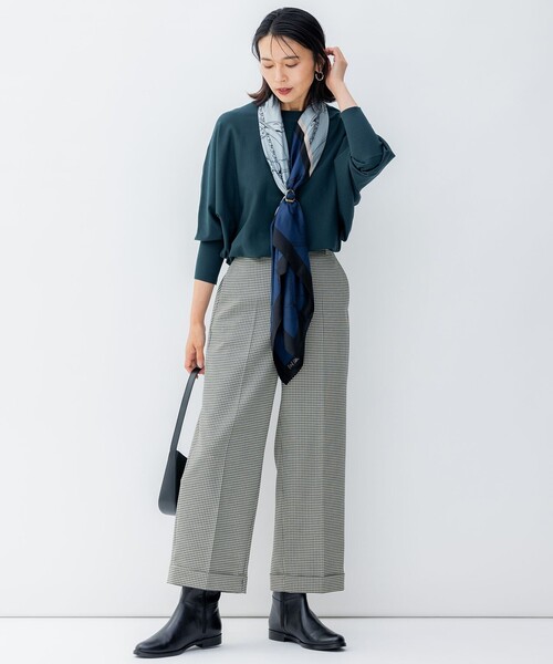 23区 パンツ 「洗える」ガンクラブチェックストレッチ アンクル