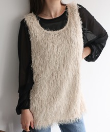 sakishimatokyo ベスト ジレ フェザークルーネックベスト/ジレ sakishimatokyo ベスト ジレ フェザークルーネックベスト/ジレ