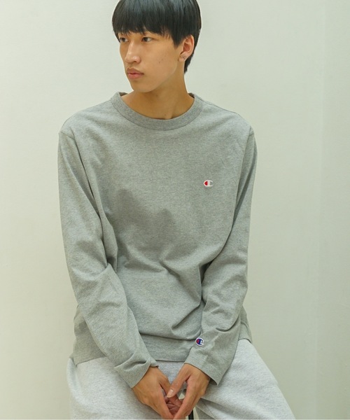 Champion（チャンピオン） tシャツ USAコットン ワンポイント刺繍 ロン