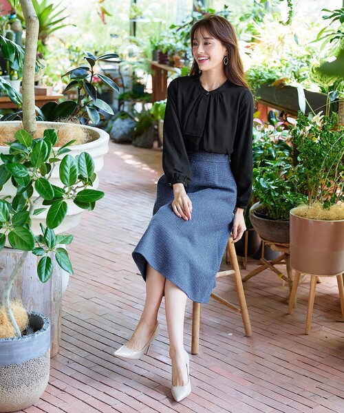 Tiaclasse スカート ラメツイードAラインフレアスカート : ZOZOTOWN