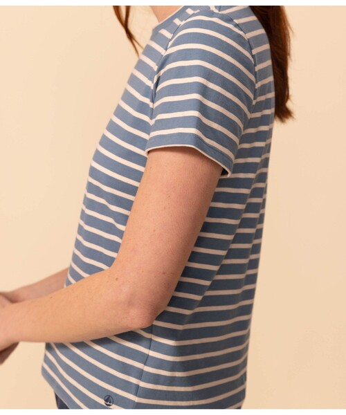 tシャツ ボーダーライトジャージ半袖Ｔシャツ レディース PETIT BATEAU tシャツ ライトジャージボーダー半袖Tシャツ