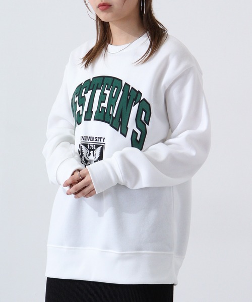 FUNALIVE トレーナー スウェット College logo print brushed