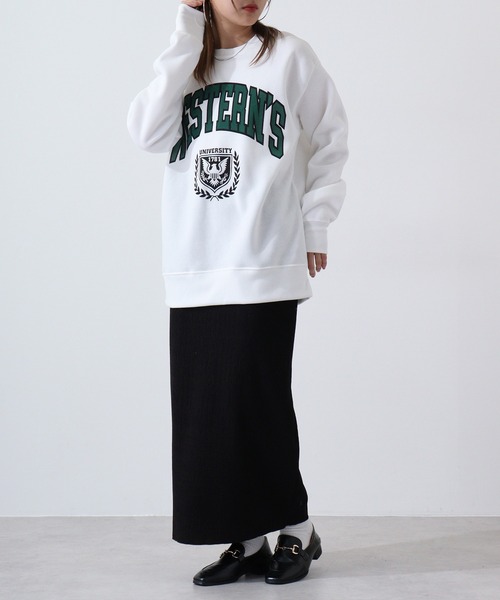 FUNALIVE トレーナー スウェット College logo print brushed