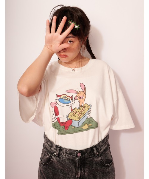 tシャツ 「8」「it」「Little sunny bite」Ren ＆ Stimpy tee レディース メンズ Little sunny bite tシャツ 「8」「it」「Little bite」Ren