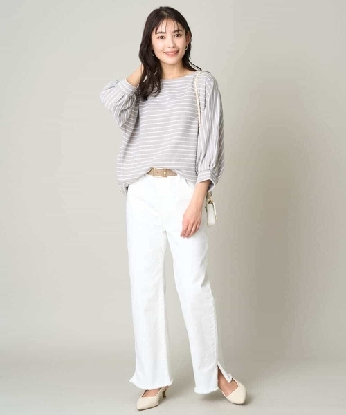 a.v.v（アー・ヴェ・ヴェ） tシャツ ボーダードルマンカットソー