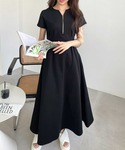 ワンピース 半袖 -3kg見え!前後2WAYハ...の詳細画像4