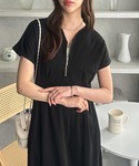 ワンピース 半袖 -3kg見え!前後2WAYハ...の詳細画像4