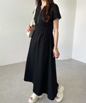 ワンピース 半袖 -3kg見え!前後2WAYハ...の詳細画像5