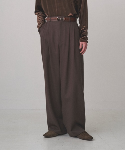 Juha（ユハ） スラックス 2TUCK WIDE EASY PANTS メンズ レディース