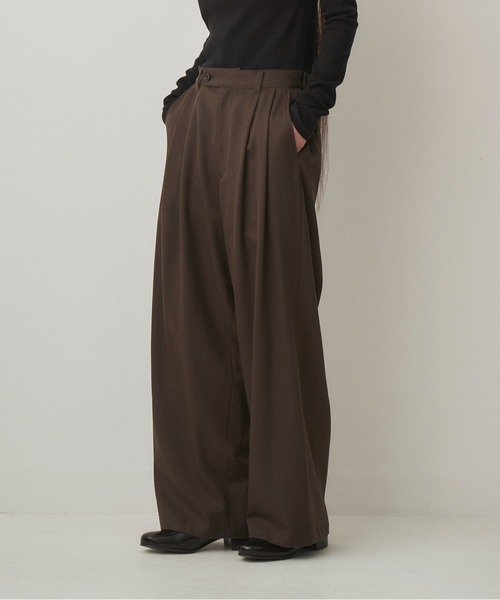 Juha（ユハ） スラックス 2TUCK WIDE EASY PANTS メンズ レディース
