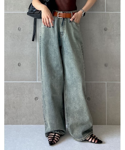 GANNI★Foil オーバーダイジーンズ デニムパンツ 送関込み Re:EDIT ジーンズ デニム デニムパンツ 「話題！オーバーダイ