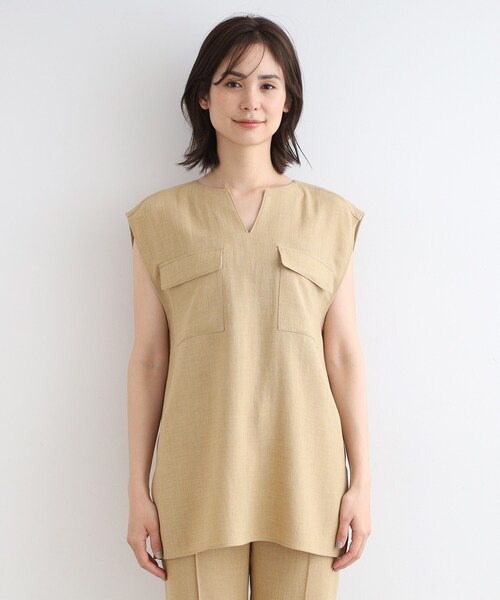 Beige, 【洗える】トリアセテートポリエステル　バンドカラー ブラウス 楽天市場】SACRA(サクラ) トリアセテートサテン バンドカラー