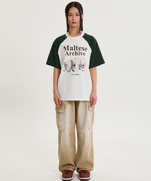 tシャツ A'GEM/9 × .kom 「WaiKei/ワイケイ」ルムイラストレーションラグランハーフスリーブTシャツ レディース メンズ A'GEM/9 × .kom 『WaiKei/ワイケイ』ルムイラストレーション
