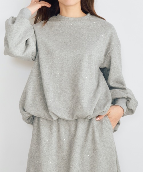 tシャツ スパークルスウェットバルーンヘムプルオーバー レディース Emma Taylor tシャツ スパークルスウェットバルーンヘムプル