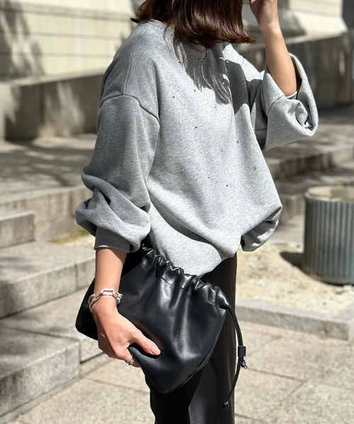 tシャツ スパークルスウェットバルーンヘムプルオーバー レディース Emma Taylor tシャツ スパークルスウェットバルーンヘムプル