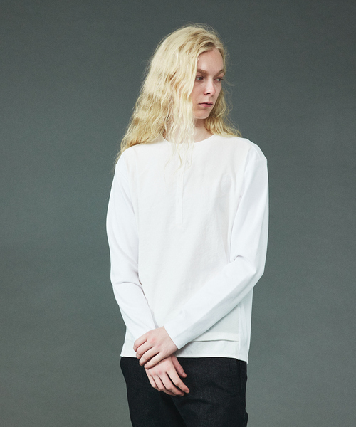 5351 POUR LES HOMMES tシャツ フィブリル ヘンリーネック 長袖Tシャツ