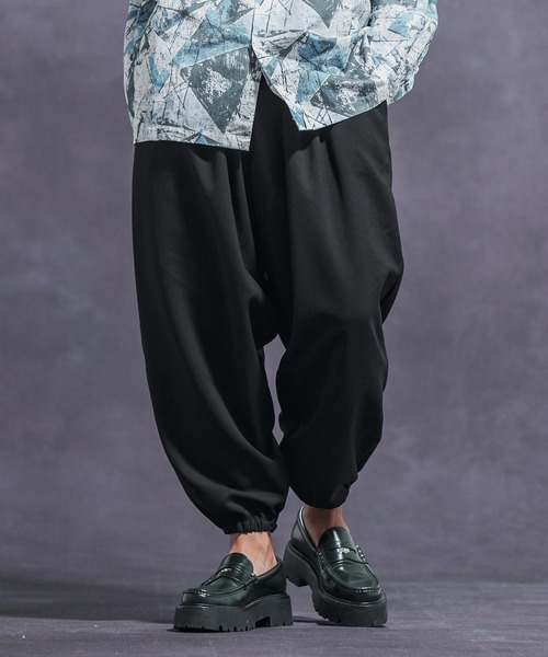 Jih Nunc バルーンパンツサルエルパンツ Jih Nunc(ジーヌンク)】リネン混デニムワイドバルーンパンツ(JIH-R1032