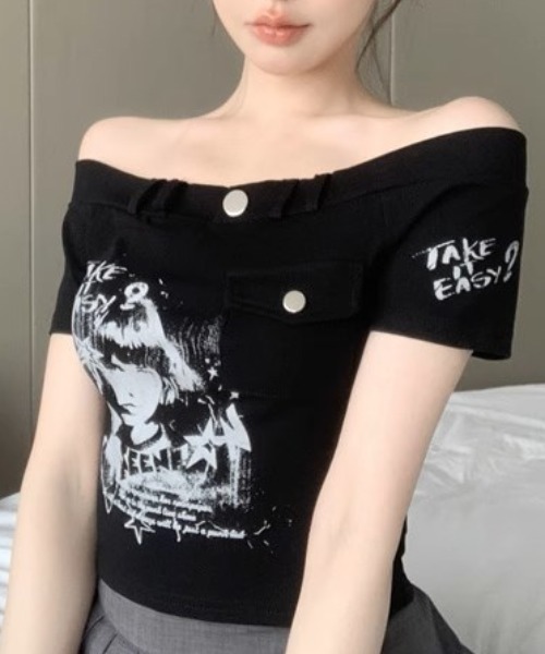 tシャツ 「.KOM/ドットケーオーエム」バタフライトップス「Y」「CN」 レディース メンズ KOM tシャツ 「.KOM/ドットケーオーエム」バタフライトップス「Y