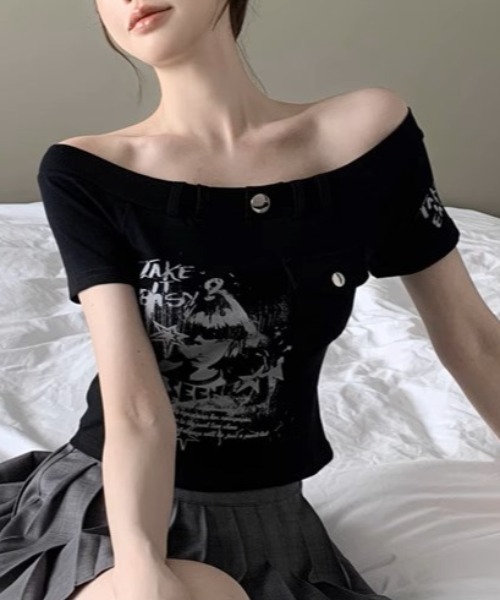 tシャツ A'GEM/9 × .kom 「.Kom/ドットケーオーエム」 ネックレスプリントトップス レディース A'GEM/9 × .kom 『.Kom/ドットケーオーエム』 ネックレス