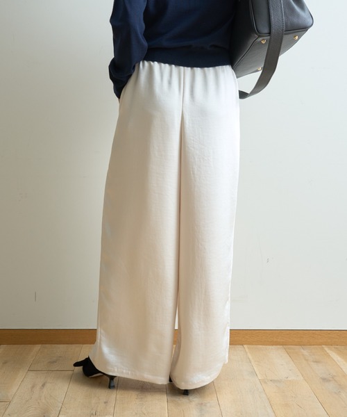 Rouge vif（ルージュ ヴィフ） パンツ ツータックサテンイージーパンツ