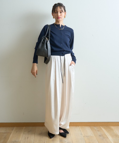 Rouge vif（ルージュ ヴィフ） パンツ ツータックサテンイージーパンツ