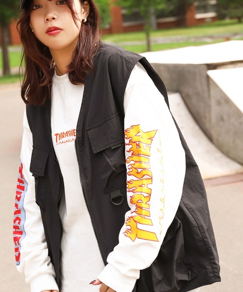 THRASHER（スラッシャー） tシャツ スリーブ ロゴ プリント 長袖 T