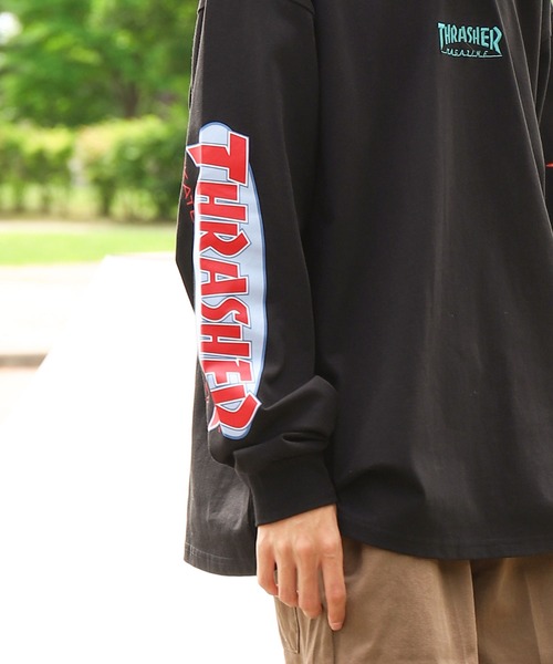 THRASHER（スラッシャー） tシャツ スリーブ ロゴ プリント 長袖 T