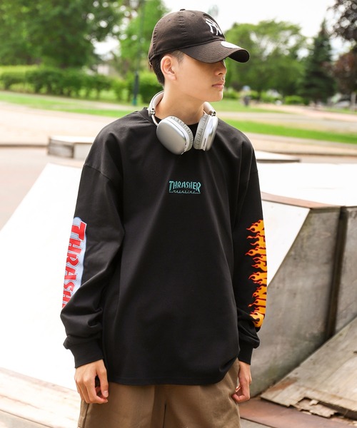 THRASHER tシャツ 「THRASHER」 スリーブ ロゴ プリント 長袖 T