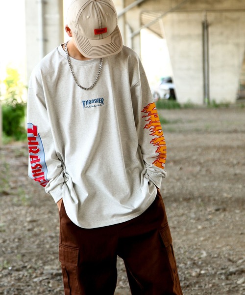 THRASHER（スラッシャー） tシャツ スリーブ ロゴ プリント 長袖 T