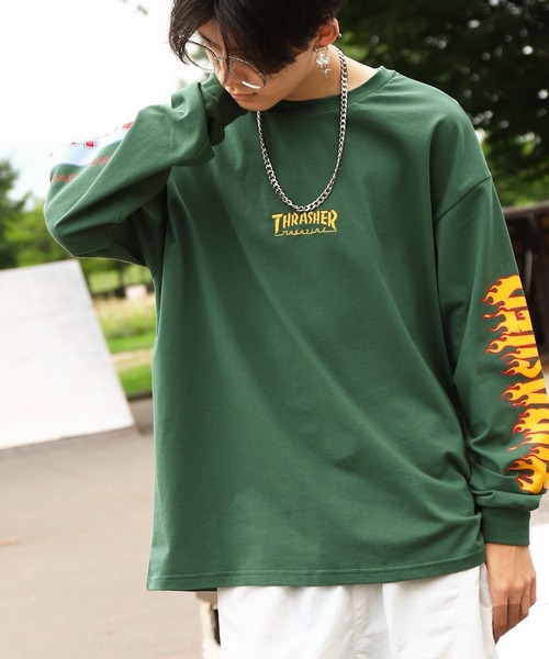 THRASHER（スラッシャー） tシャツ スリーブ ロゴ プリント 長袖 T