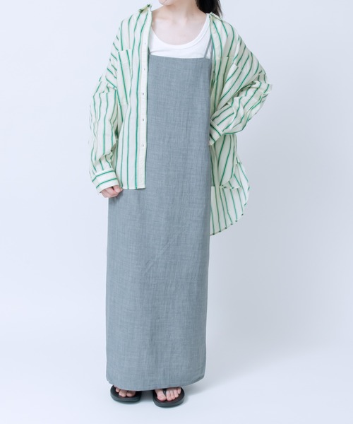 LOSUCA ブラウス シャツ ストライプ柄キャンブリックボイル