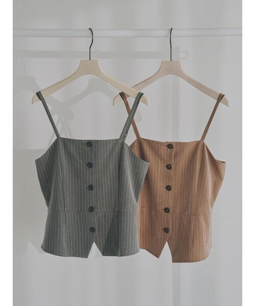 so4u（ソウフォーユー） ブラウス シャツ ピンストライプビスチェ